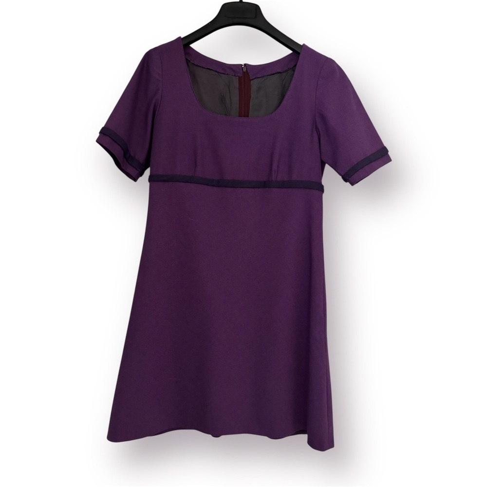 🛍️SALE🛍️ Custom-tailored Elegant Women's Short-sleeve Purple Mini Dress - Picture 2 of 7